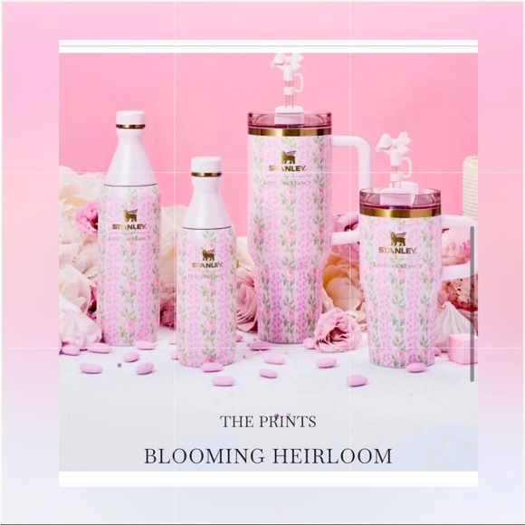 Rare🎀NIB💘BloomingHeirloom StanleyxLoveshackfancy AllDaySlim 20ozBottle🔥 - Picture 2 of 5